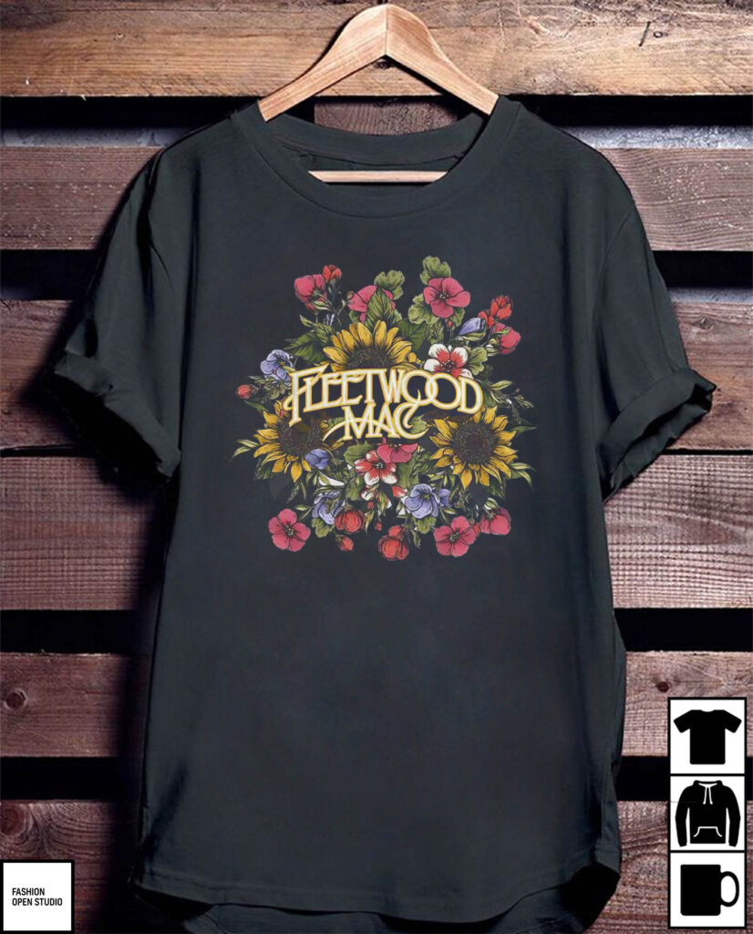 Fleetwood Mac T Shirt Vintage Colorful Flowers T Shirt