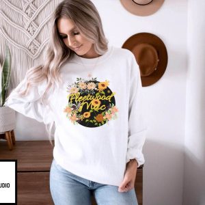 Fleetwood Mac T shirt Colorful Flowers Stevie Nicks T Shirt 2