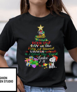 For Unto You Is Born This Day Snoopy Christmas Shirt Luke 211