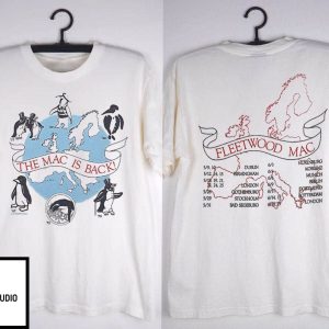 The Mac Is Black 1988 Europe Tour Fleetwood Mac UK T Shirt 1