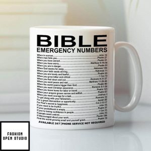 Bible Emergency Numbers Mug When In Sorrow John 14