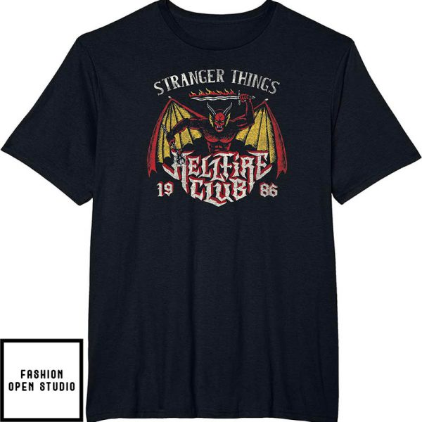 Hellfire Club Stranger Things 4 Demon 1986 Logo T-Shirt