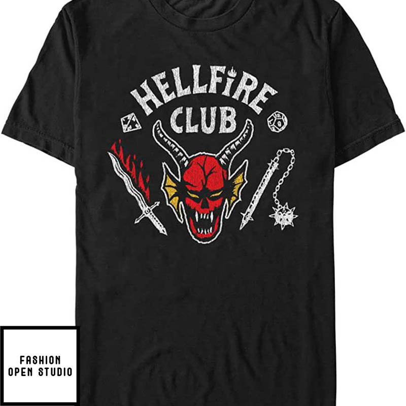 Hellfire Club Stranger Things Skull & Weapon T-Shirt