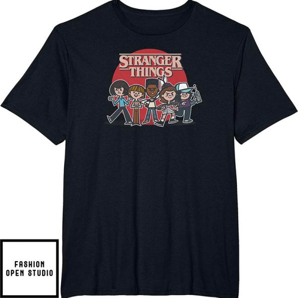 Stranger Things 4 Group Shot Comic Characters Line-Up Shirt