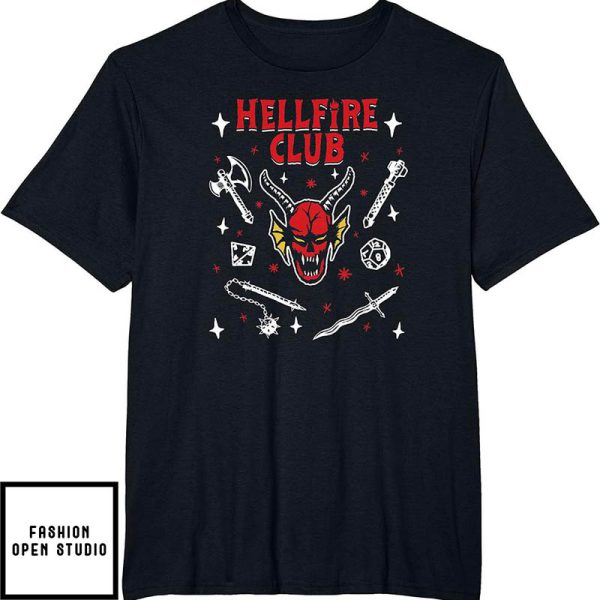 Stranger Things 4 Hellfire Club Icon Collage T-Shirt