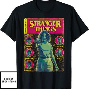 Stranger Things Group Shot Comic Cover T-Shirt