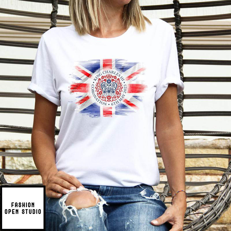 Union Jack King Charles III Coronation Britain Flag T-Shirt