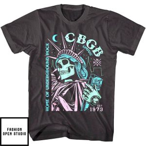 CBGB T-Shirt Home of Underground Rock Liberty Skull T-Shirt