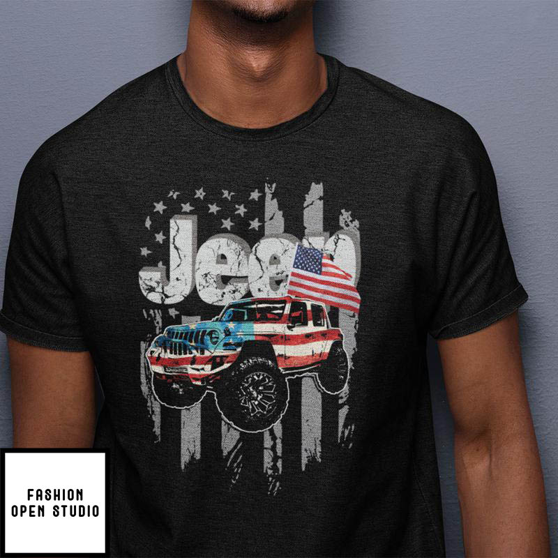 Jeep American Flag 4th Of July T-Shirt