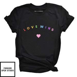 Love Wins Pastel Heart Pride T Shirt 1