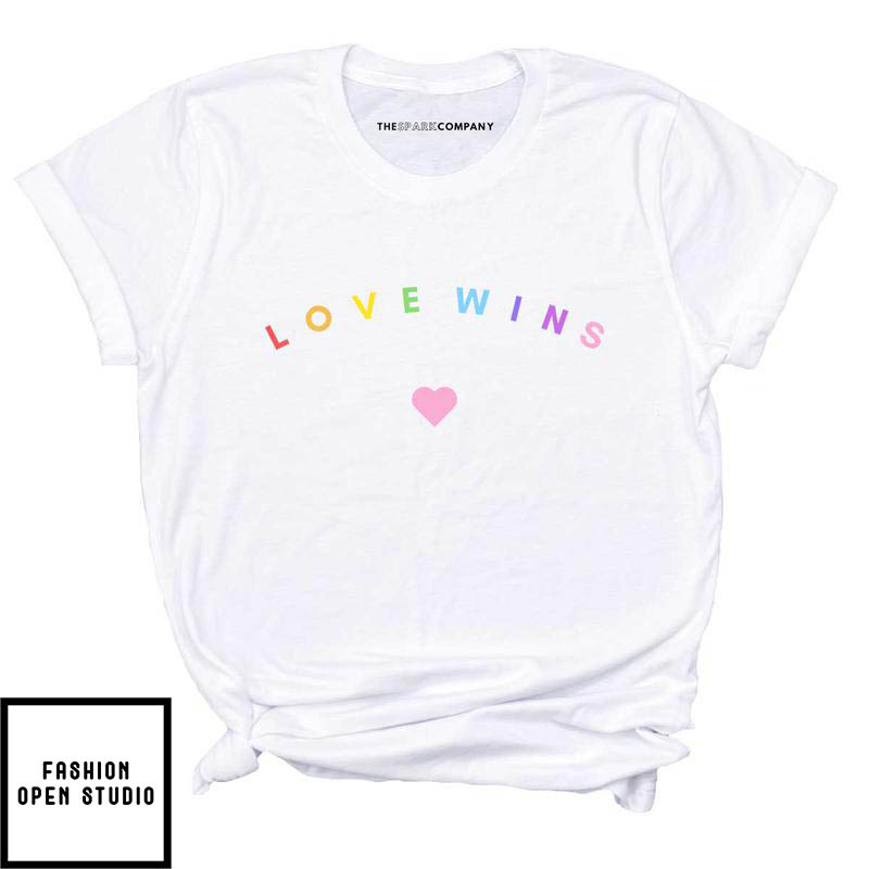 Love Wins Pastel Heart Pride T-Shirt