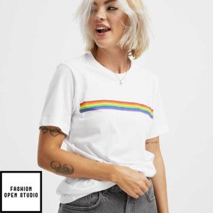 Pride Flag Stripe T Shirt 2