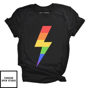 Rainbow Lightning Bolt Pride T Shirt 1