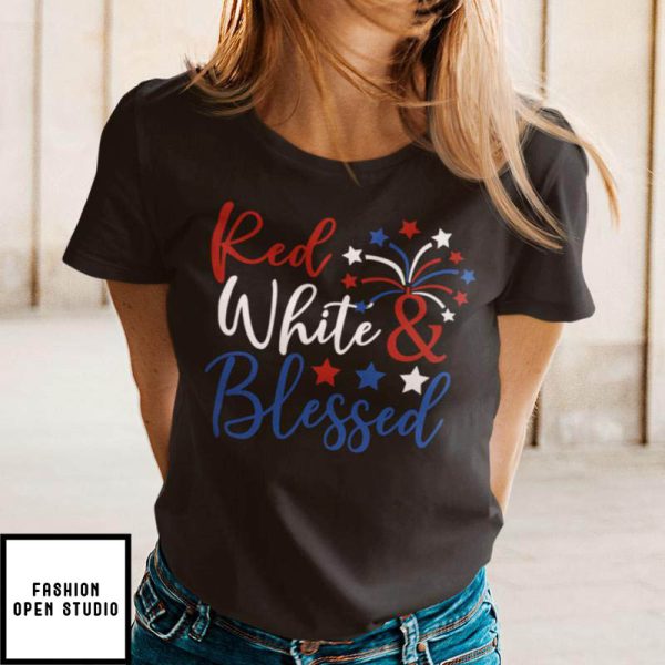 Red White And Blessed 4th Of July T-Shirt