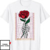 Blood Flower T-Shirt Skeleton Hand Red Rose Flower Gothic