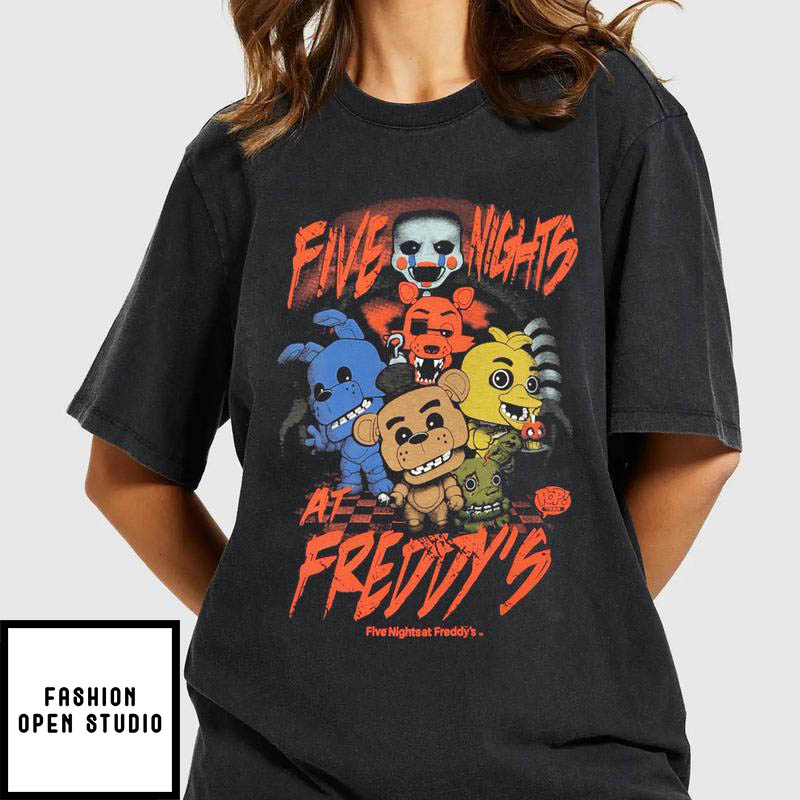 Five Nights At Freddys T-Shirt Vintage FNAF Horror Halloween