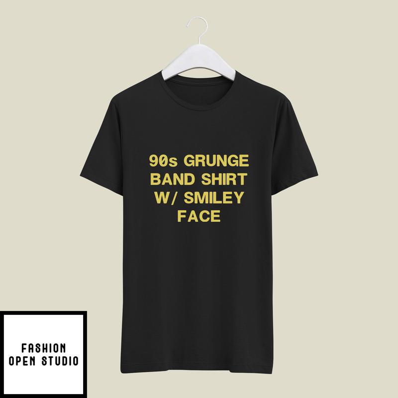 90s Grunge Band T-Shirt W Smiley Face T-Shirt
