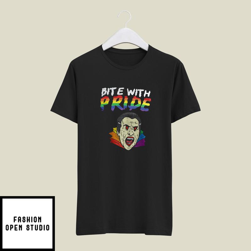 Bite With Pride T-Shirt Gay Vampire LGBT