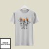 Dancing Skeleton Halloween T-Shirt Red Pumpkin