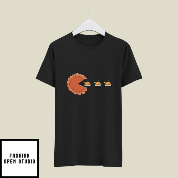 Pumpkin Pie Pacman Thanksgiving T-Shirt