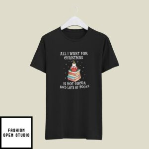 Book Christmas Tree T-Shirt All I Want For Christmas