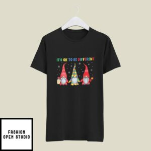 Gnomes Christmas Autism T-Shirt It’s Ok To Be Different