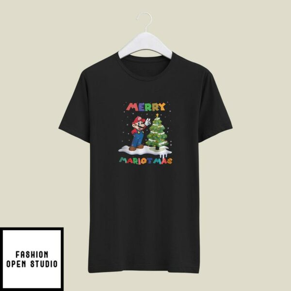 Mario Christmas T-Shirt Merry Mariomas