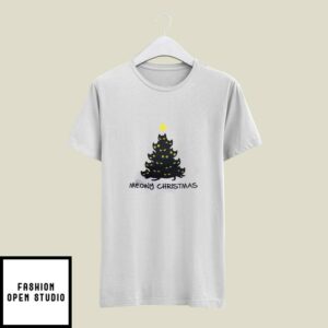 Meowy Christmas T-Shirt Cat Pine T-Shirt