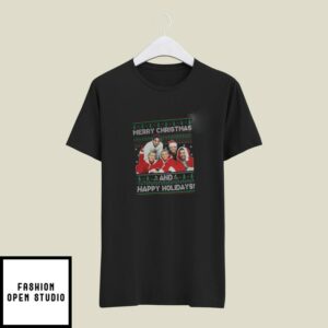 NSYNC Christmas T-Shirt Merry Christmas And Happy Holidays Ugly Christmas T-Shirt