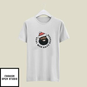 Real Men Have Beards T-Shirt Black Santa