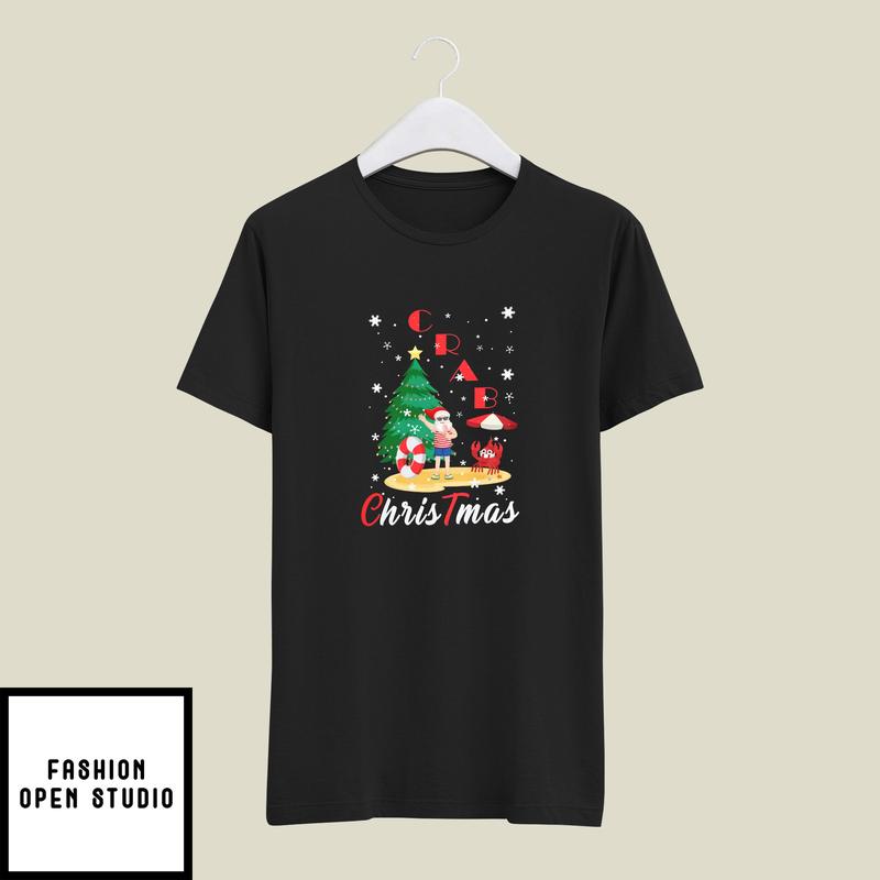 Santa Claus Christmas Crab T-Shirt