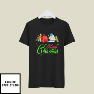 Teacher Christmas Tree T-Shirt Merry Christmas