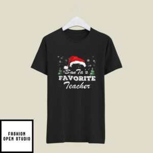 Teacher Christmas Tree T-Shirt Santa’s Favorite Teacher