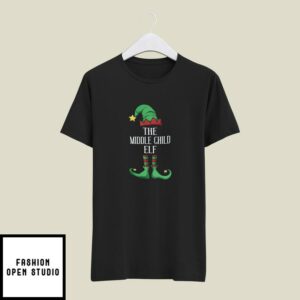 The Middle Child Elf T-Shirt Xmas Gift Family Group Elf Christmas