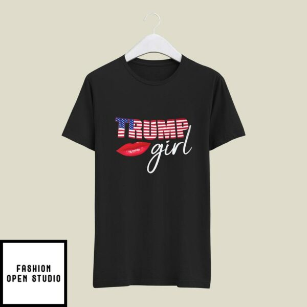 Trump Girl T-Shirt Sexy Lips Republican Gift