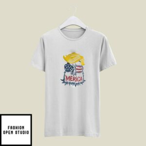 Trump Merica Eagle T-Shirt 4th Of July Trump American Flag