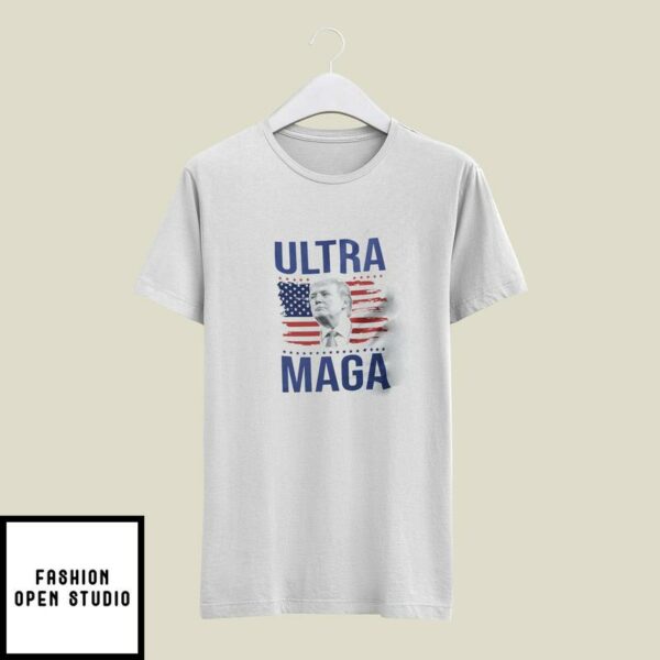 Ultra MAGA Pro Trump American Flag T-Shirt