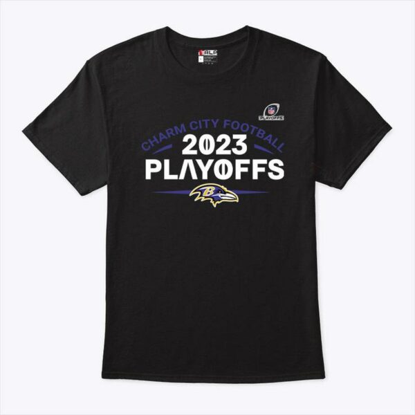 Baltimore Ravens Charm City Football 2023 Playoffs T-Shirt