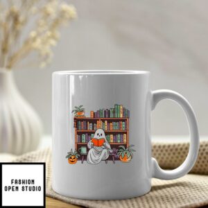 Ghost Pumpkin Bookworm Mug