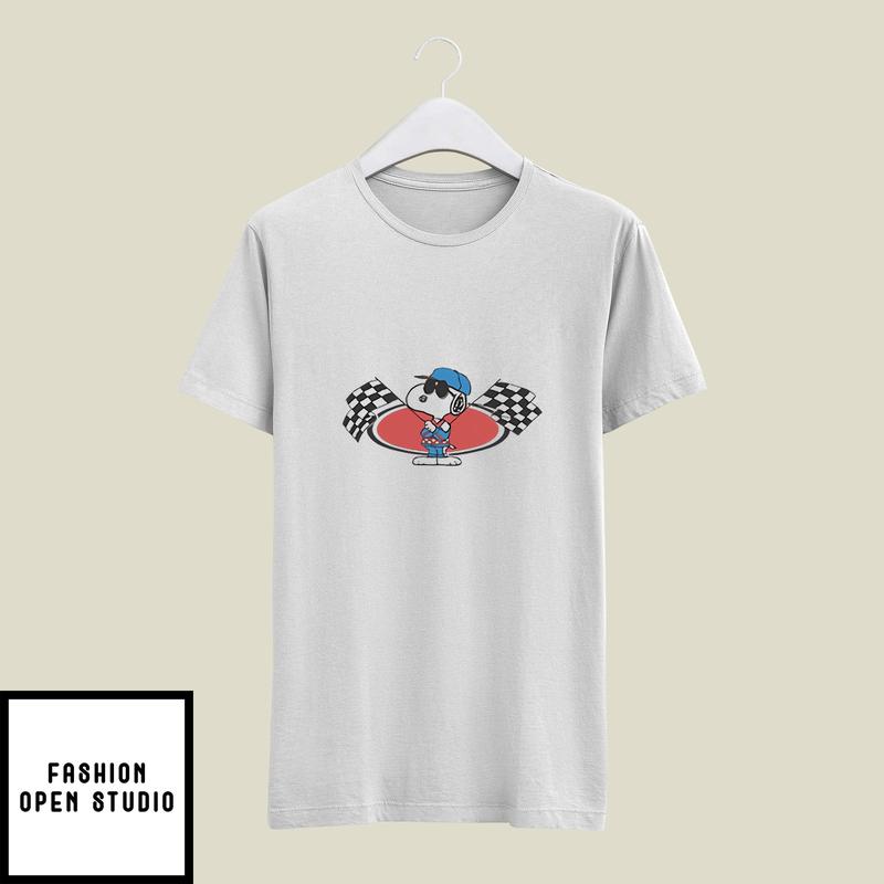 Joe Cool Snoopy Racing Flag T-Shirt