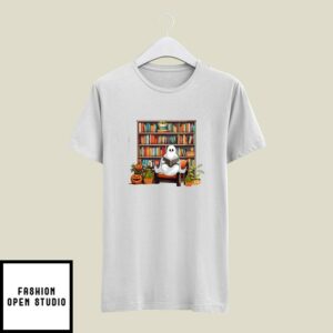 Librarian Ghost Halloween Teacher Ghost Reading Books T-shirt