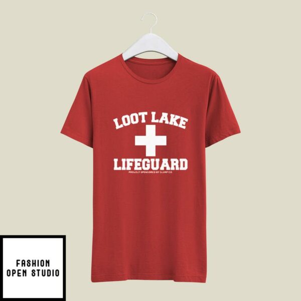 Loot Lake Lifeguard T-Shirt Proudly Sponsored By Slurp Co