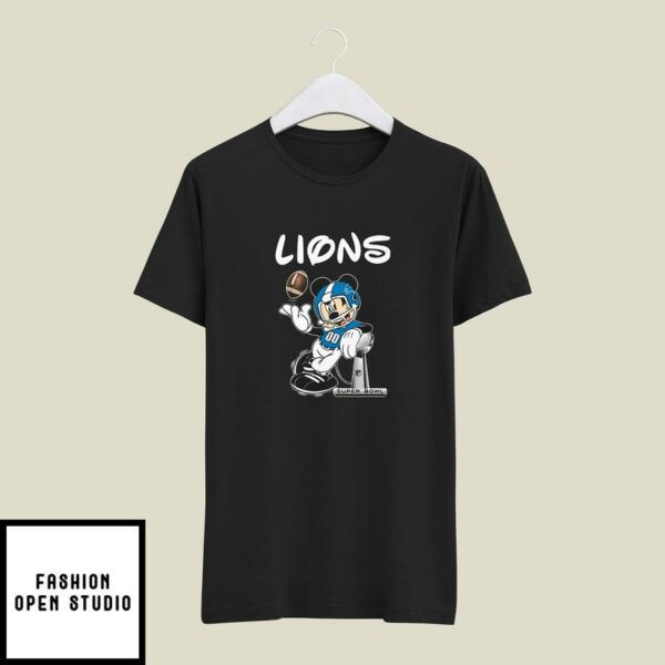 Mickey Detroit Lions Taking The Super Bowl T-Shirt