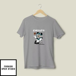 Mickey Eagles Taking The Super Bowl Trophy Football Jersey T-Shirt