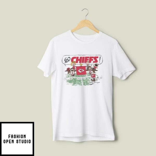 The Peanuts Cheering Go Snoopy Kansas City Chiefs T-Shirt