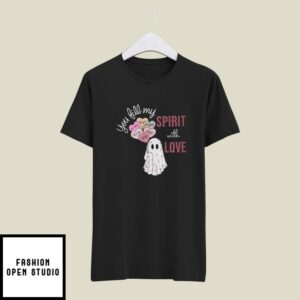 Valentine’s Day Ghost With Balloon Casual Print T-Shirt