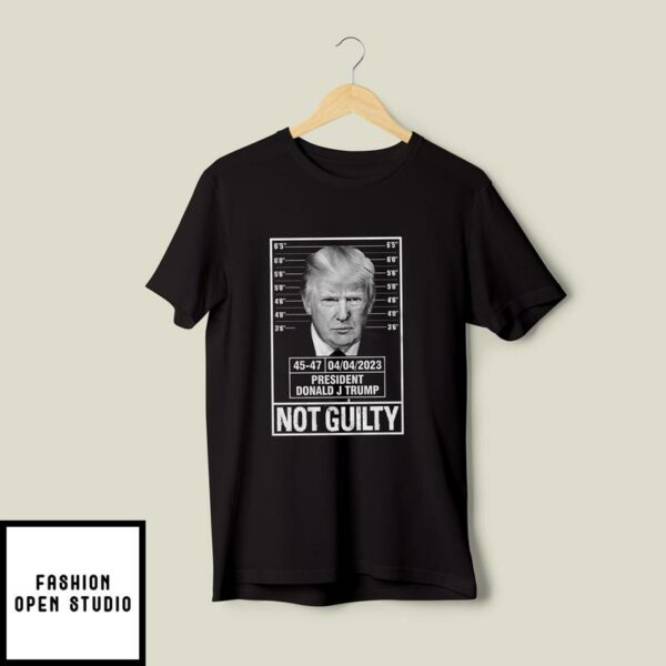 Donald Trump Police Mugshot Photo T-Shirt Not Guilty 45-47 President