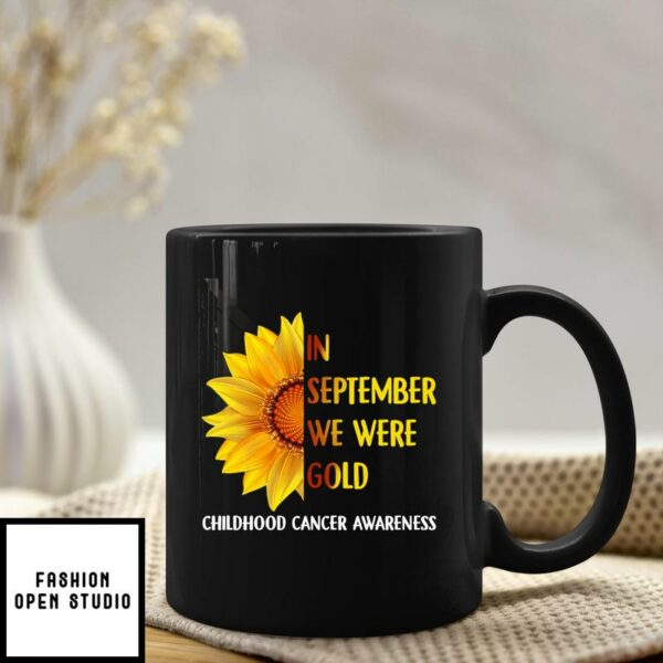 In September Wear Gold Childhood Cancer Awareness Sunflower Mug