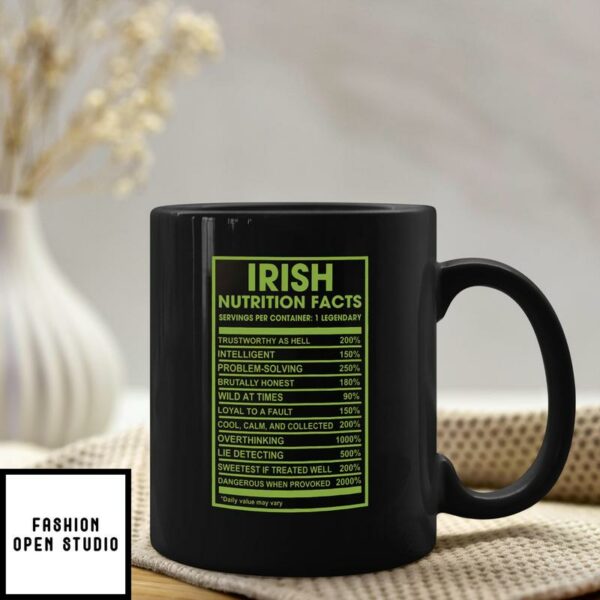 Irish Nutrition Facts St Patricks Day Mug