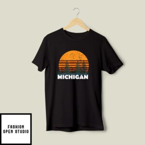 Michigan Vintage T-Shirt Retro Sunset MI State